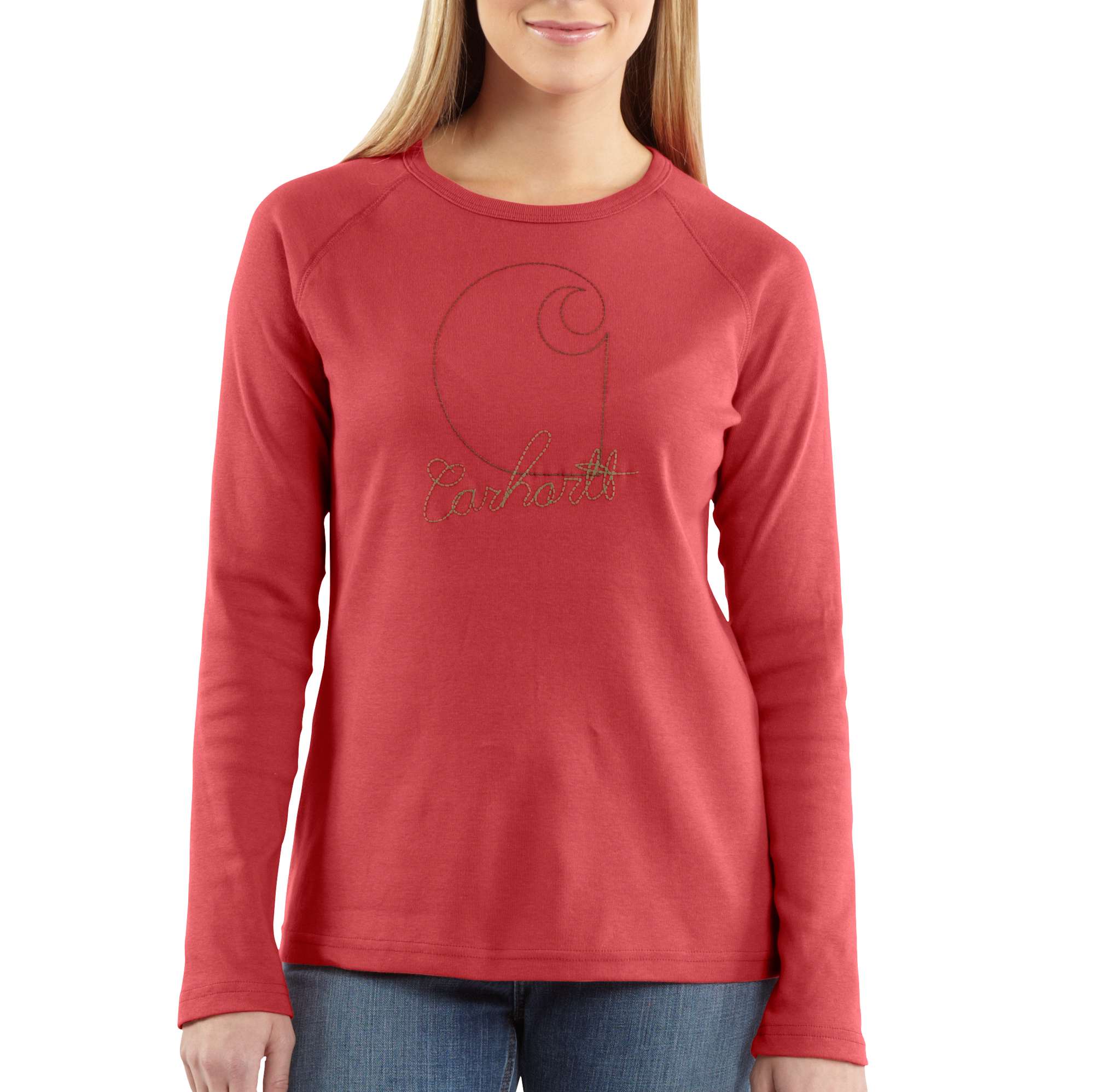 Womens Puff Logo Long-Sleeve T-Shirt