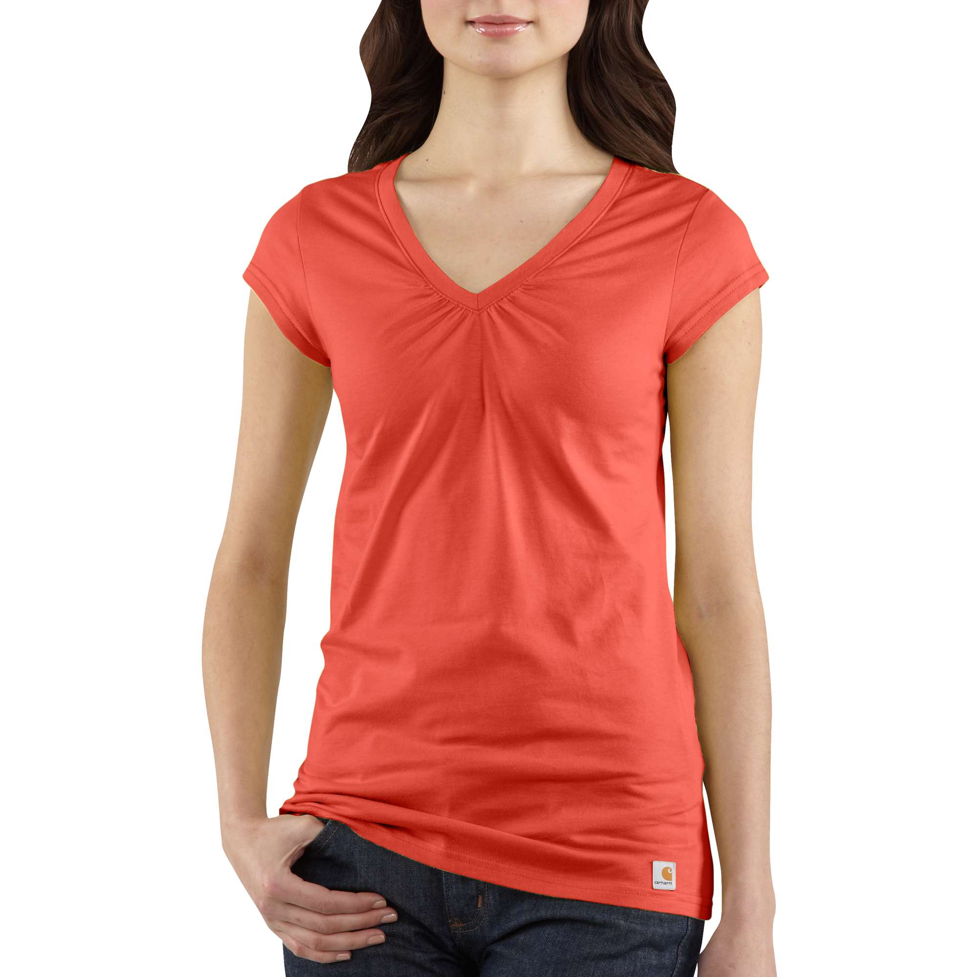 Women&rsquo;s Cap-Sleeve V-Neck T-Shirt