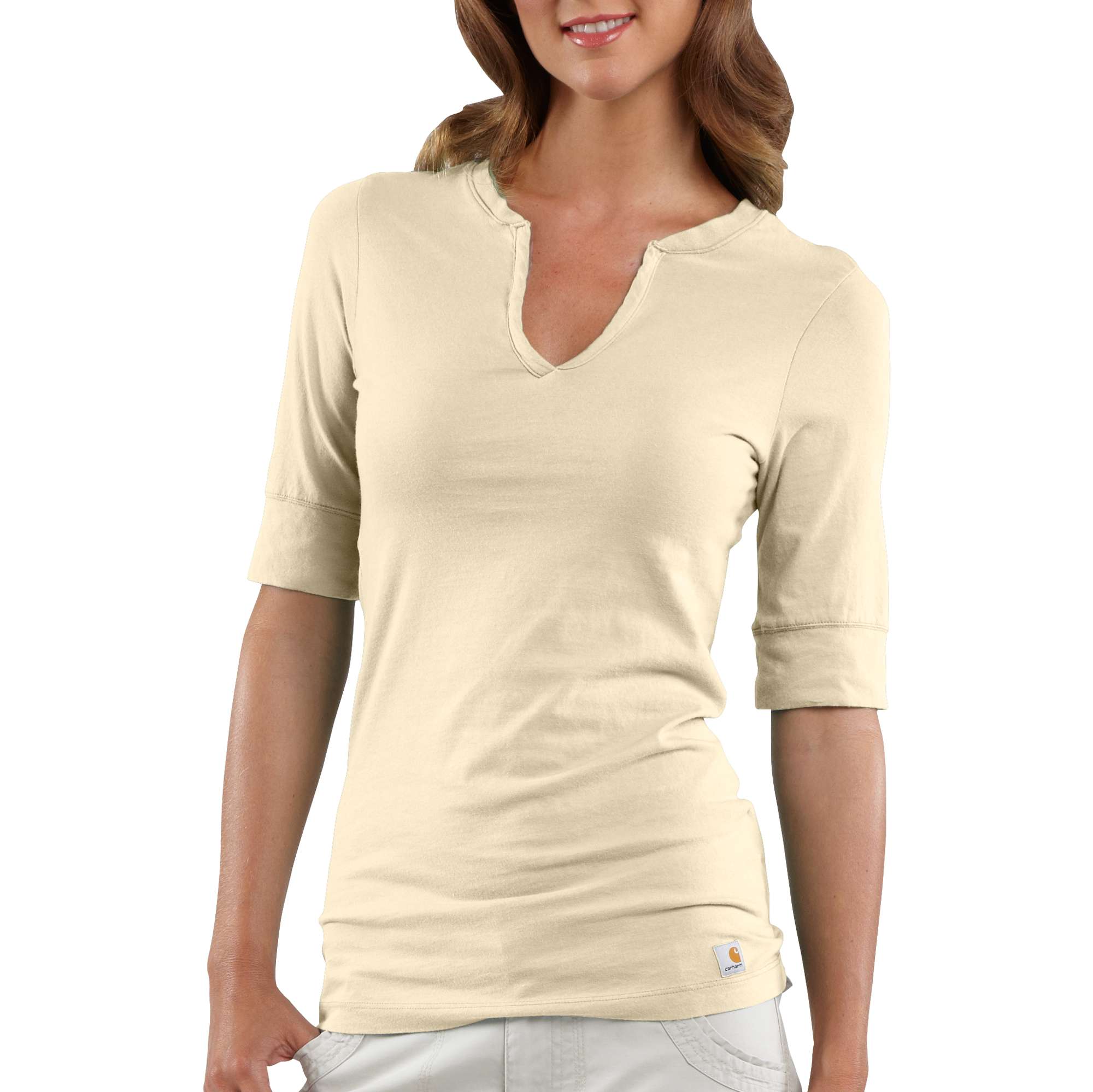 Women's Elbow Sleeve Solid T-Shirt