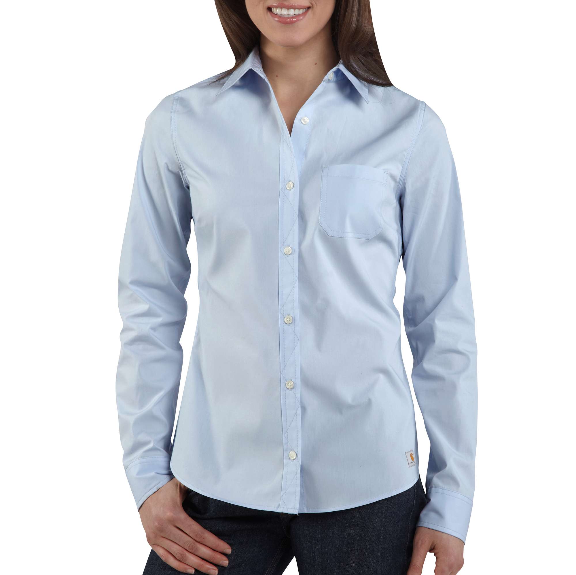 Women's Long-Sleeve Solid Woven Shirt