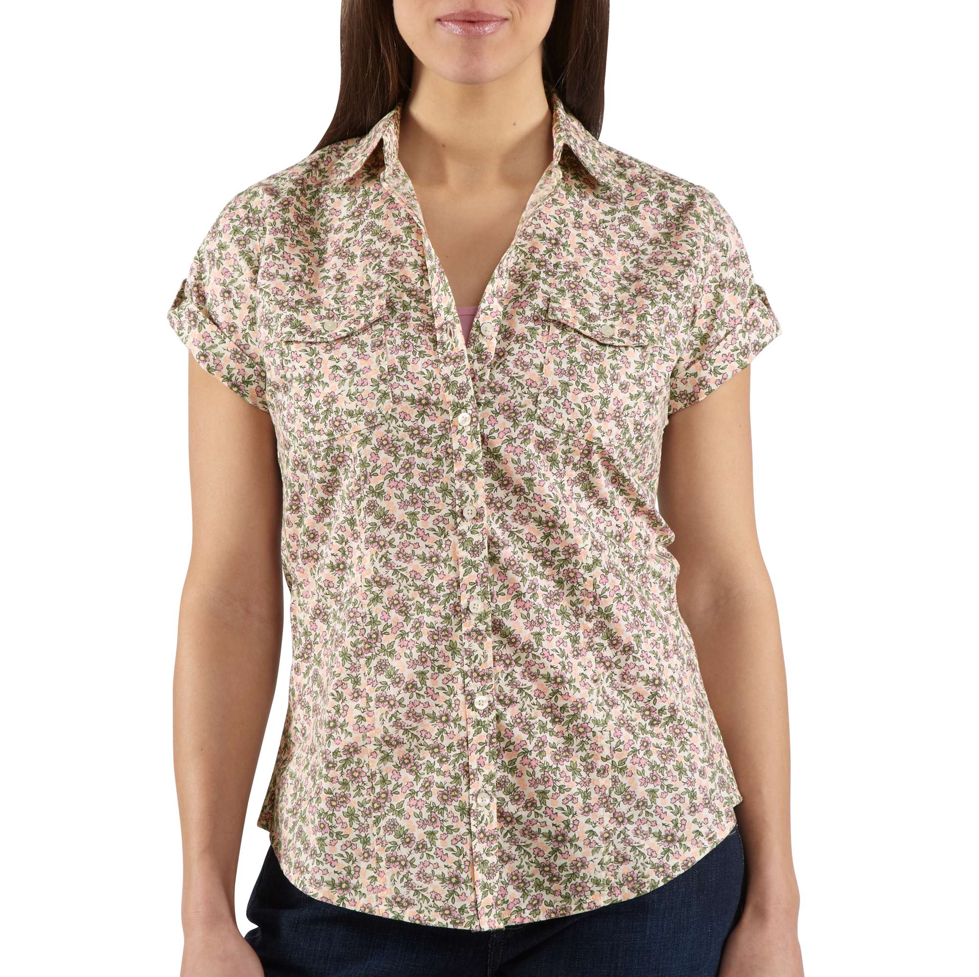 Carhartt Womens Short Sleeve Printed Camp Shirt WS036 eBay