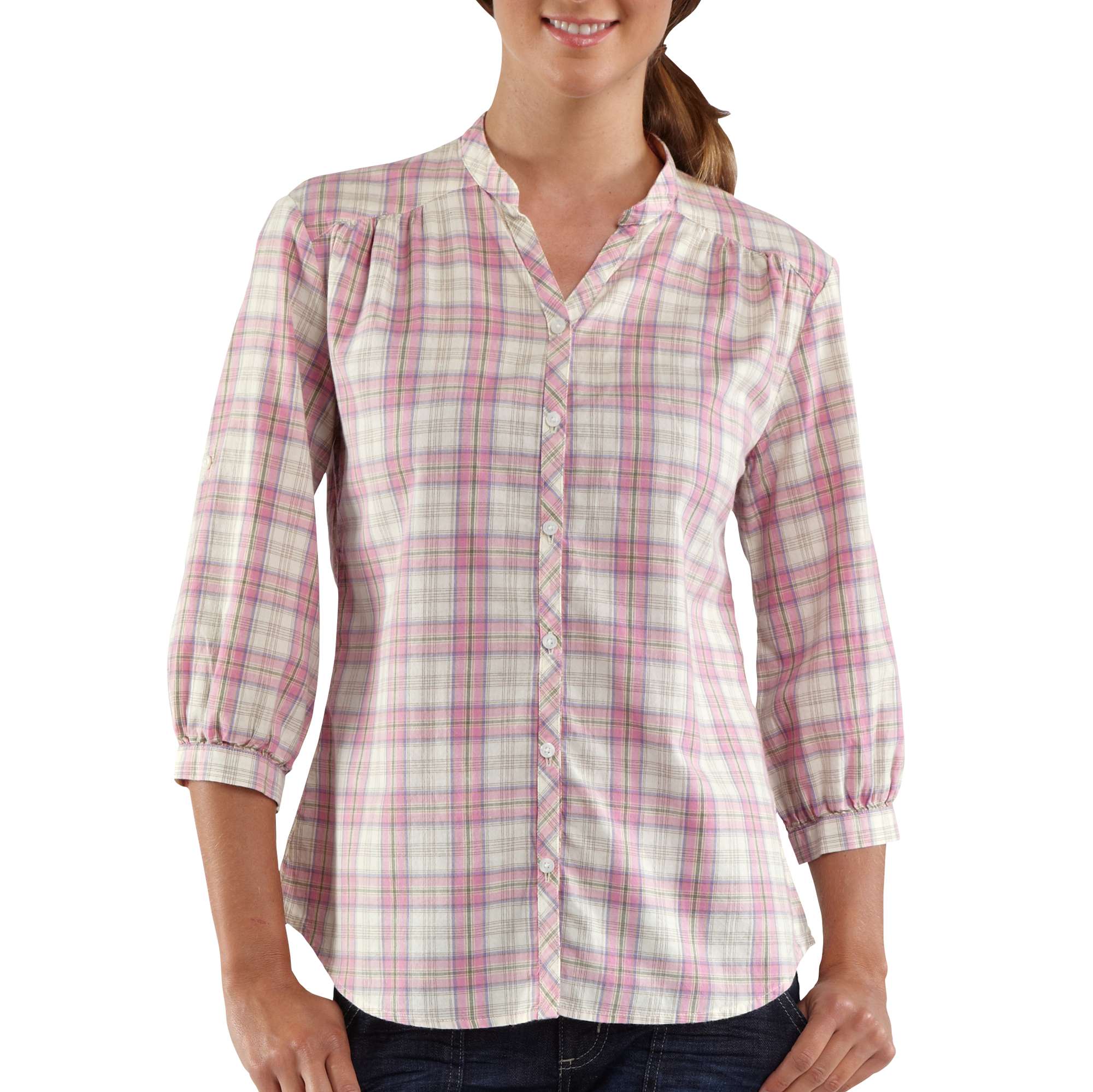 quarter button shirt women's