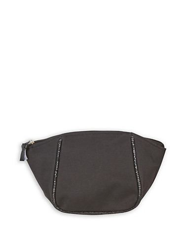 Zippered Makeup Bag with Glitter Piping Zippered Makeup Bag with Glitter Piping