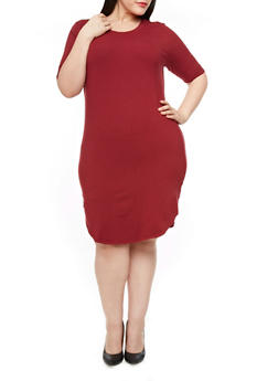 burgundy t shirt dress