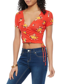 faux wrap crop top
