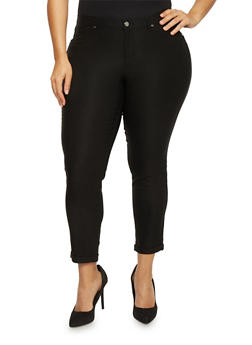 black stretch pants plus size