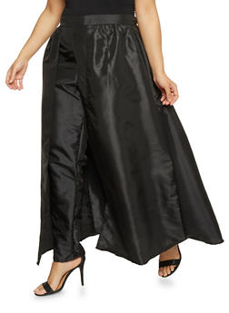 formal pants with skirt overlay
