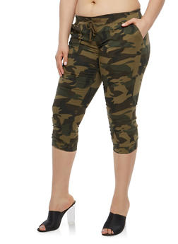 plus size camouflage capris