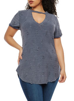 plus size distressed shirts