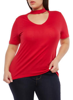 choker neck top plus size
