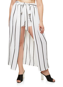 shorts with skirt overlay plus size