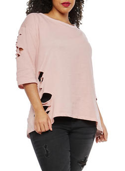 plus size distressed shirts