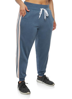 plus size side stripe pants