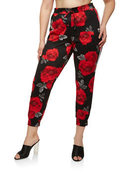 plus size floral joggers