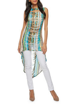 foil print maxi tunic