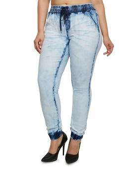 denim joggers women's plus size