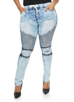 plus size denim joggers womens