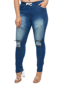 plus size denim joggers womens