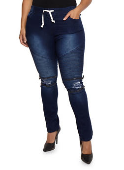 plus size denim joggers womens