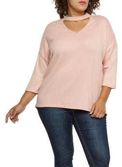 choker neck top plus size