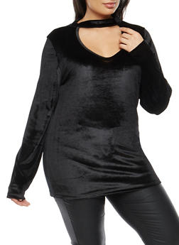 choker neck top plus size