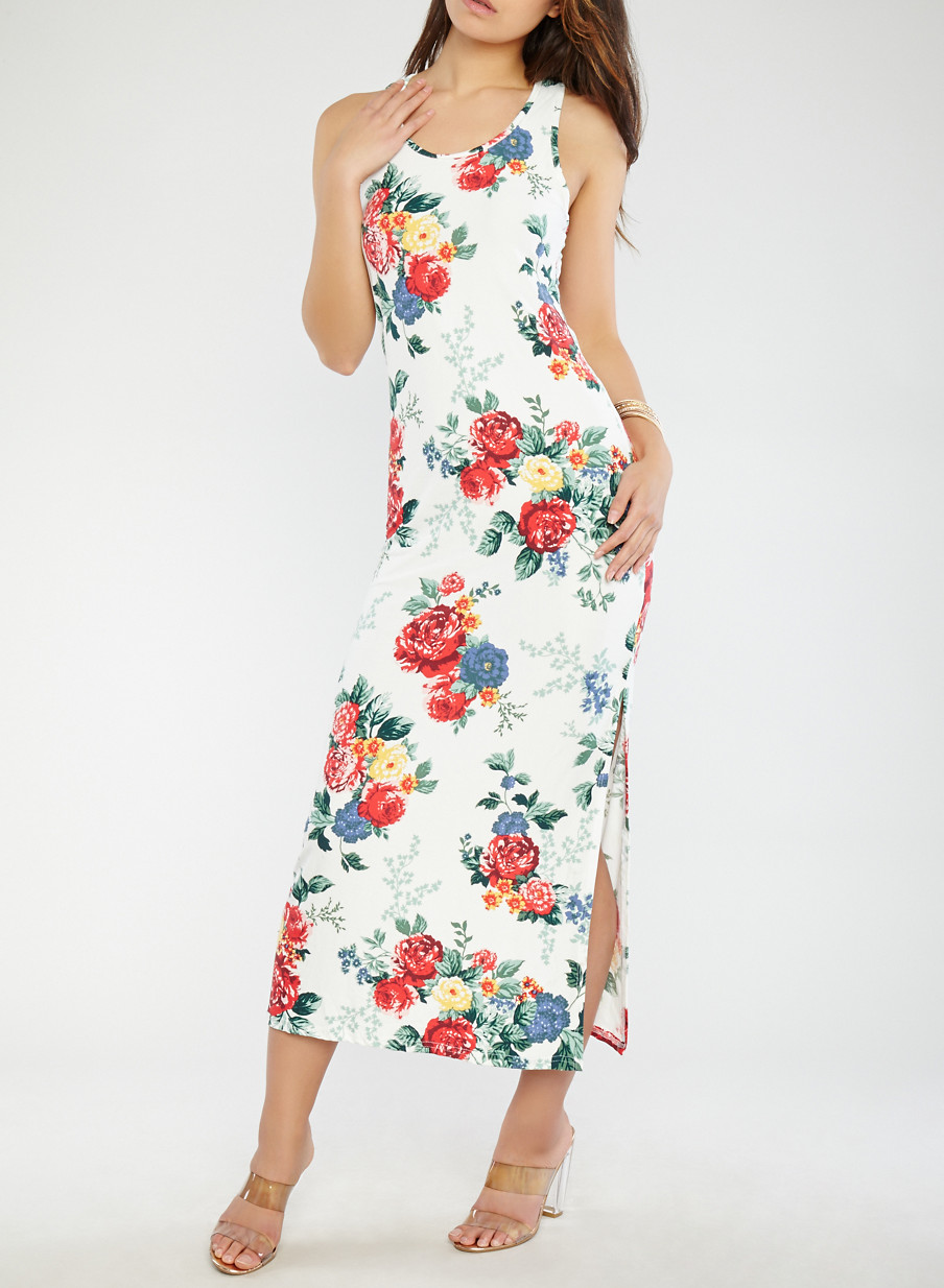 Soft Knit Floral Maxi Dress