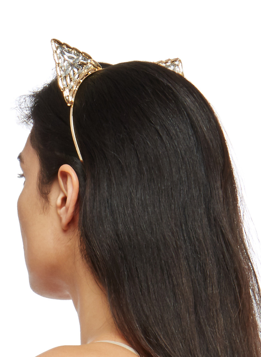 Jeweled Metallic Cat Ear Headband