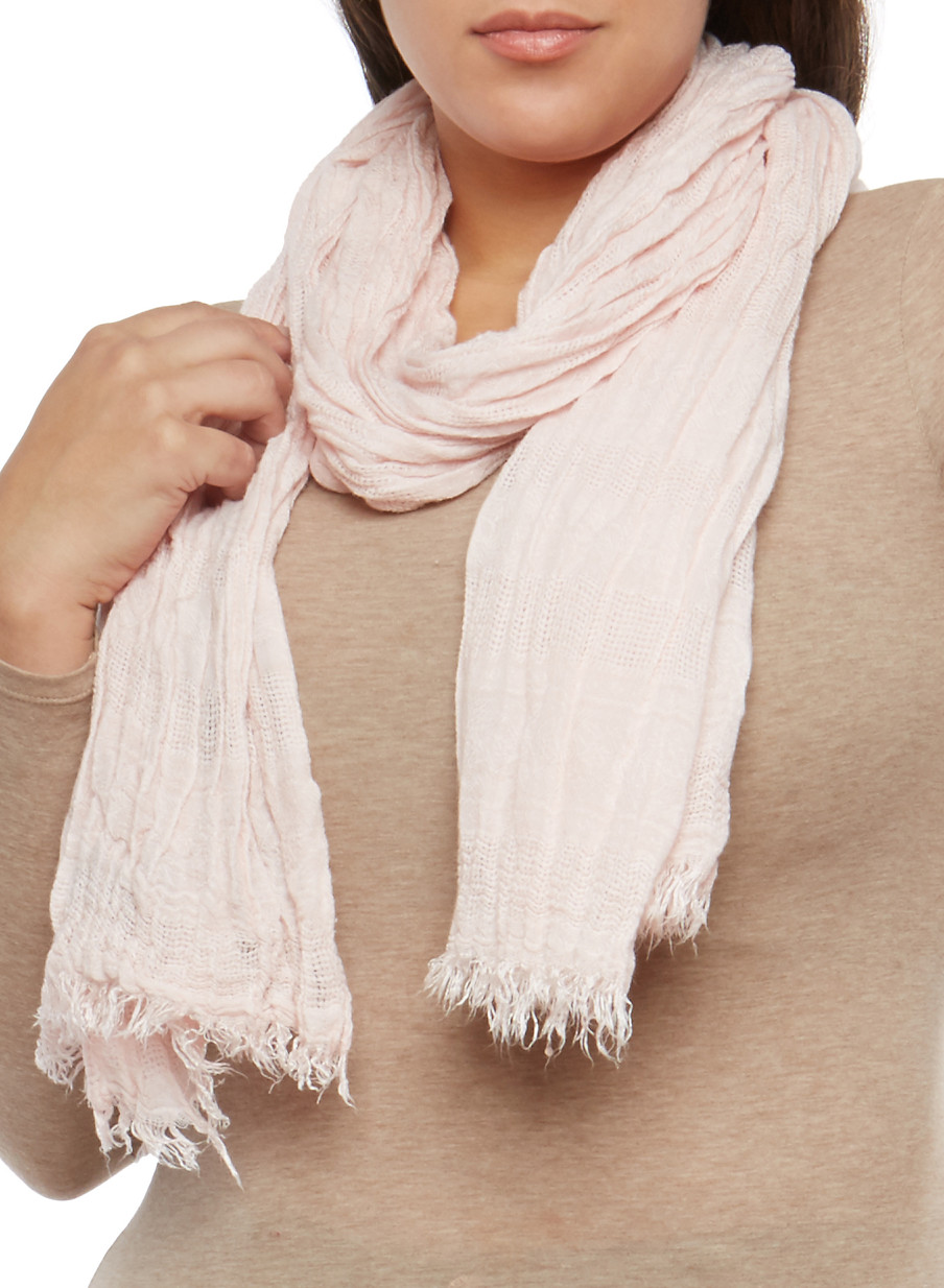 Pleated Fringe Scarf