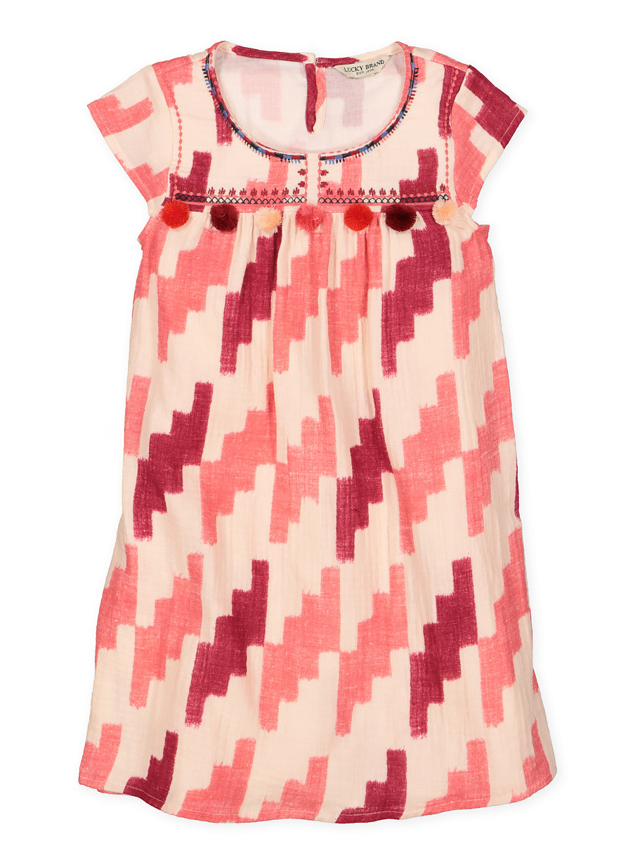 Girls 7-16 Lucky Brand Printed Shift Dress - Pink - Size L Girls 7-16 Lucky Brand Printed Shift Dress - Pink - Size L