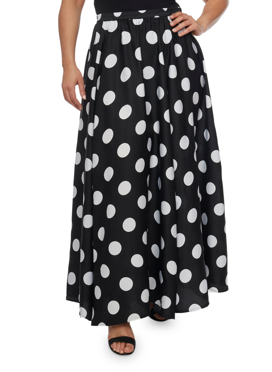 Image result for plus size polka dot skirt