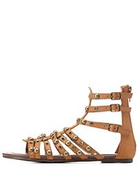 Studded Caged Gladiator Sandals