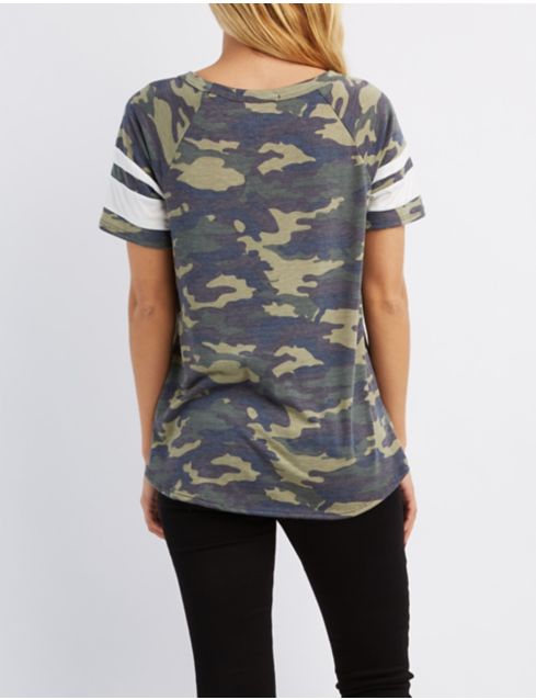 camo ringer tee