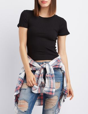 ribbed crew tee