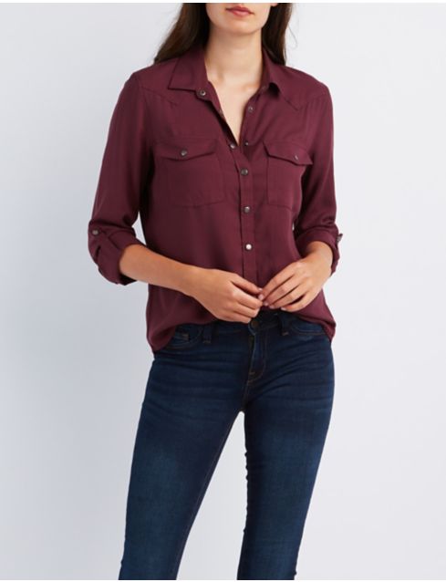 kut from the kloth boylen flap pocket button down shirt