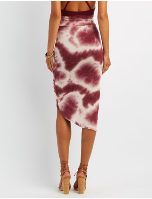 ruched tie dye skirt