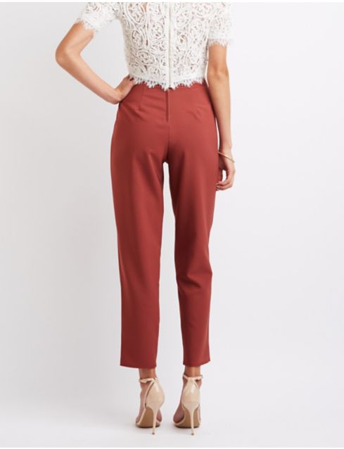 skinny red trousers