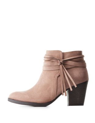 womens booties with tassels