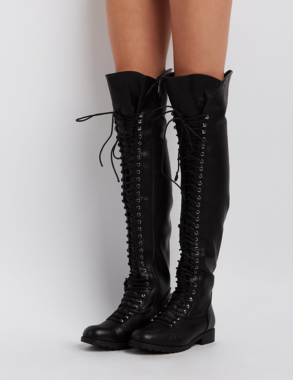 Over-The-Knee Combat Boots | Charlotte Russe