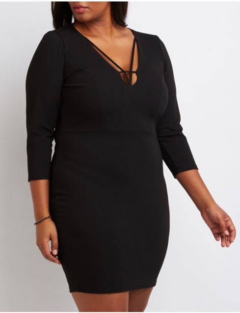 Plus Size Caged Bodycon Dress Charlotte Russe 