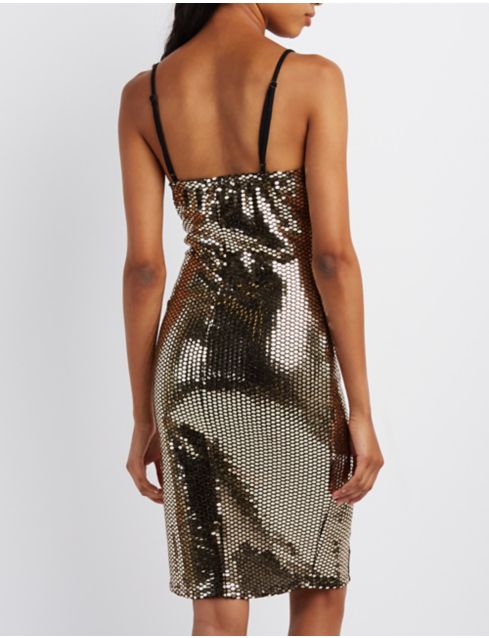 Mirrored Sequin Bodycon Dress Charlotte Russe 