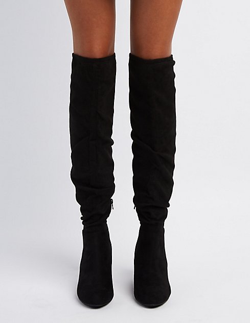 Qupid Over-The-Knee Wedge Boots | Charlotte Russe