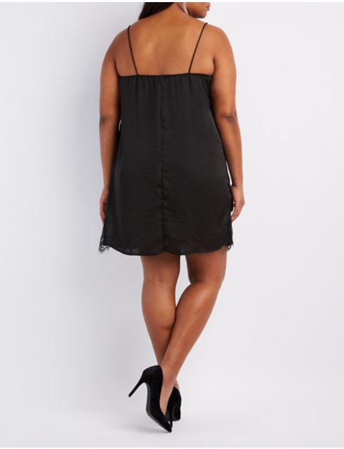 plus size satin slip