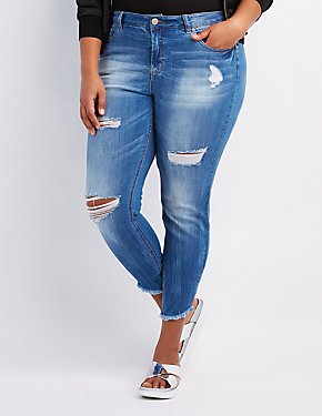 Plus Size Skinny Jeans: High-Waisted & Ripped | Charlotte Russe