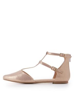 t strap pointed toe flats