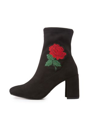 rose colored ankle boots