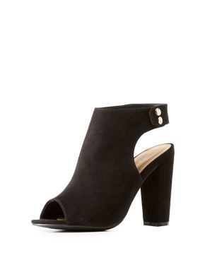 Bamboo Peep Toe Slingback Booties