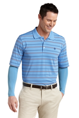 On Course Convertible Sleeve Polo - Stripe