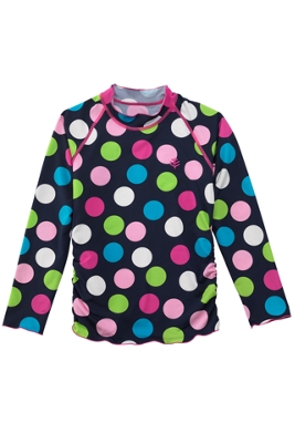 Girl's Long-sleeve Ruche Swim Shirt