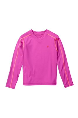 Toddler Girl's Long-Sleeve Rash Guard Swim Tee