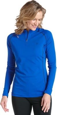 Coolibar UPF 50+ Women's Quarter Zip Long Sleeve Swim Shirt Sun